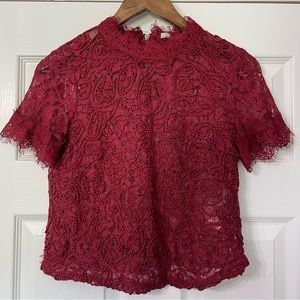 Zara Women’s Burgundy Lace Shirt